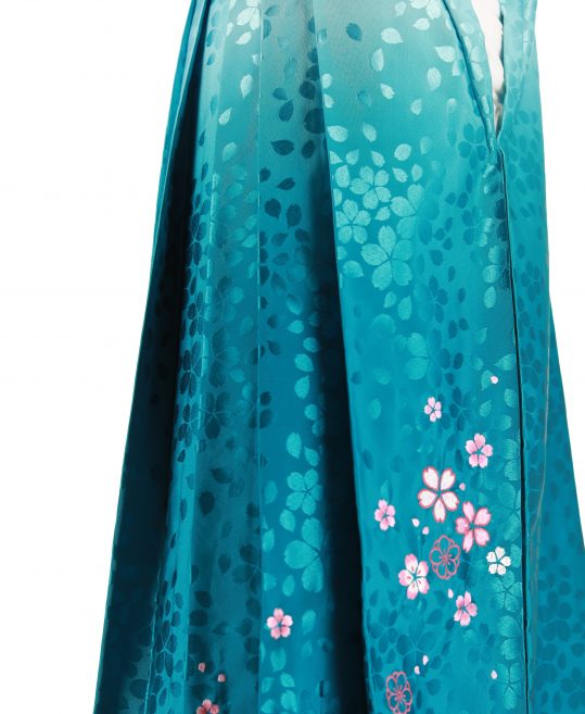 卒業式袴単品レンタル[刺繍]スカイブルーぼかしに桜[身長159-163cm]No.883